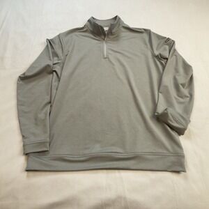 Peter Millar Jacket Mens Large Gray Perth 1/4 Zip Pullover ME0EK40B Genesis Logo